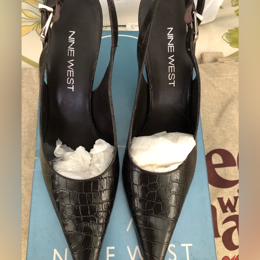 Nine West Rustyo Croco High Heel Shoes Size 6 M.